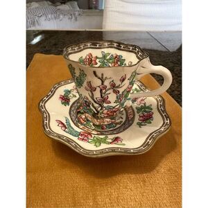 Antique Coalport England, Indian tree, tea, cup, and saucer